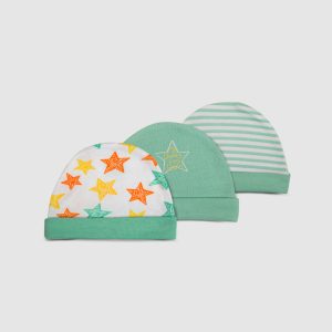 Green Baby Hat Set   Pack of 3 - Green / Newborn