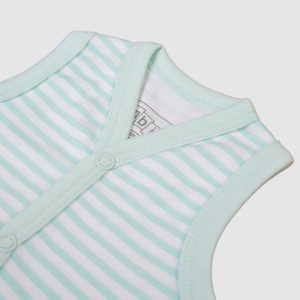 Mint Dinosaur Sleeveless Baby Vest Set - Light Green / Newbron