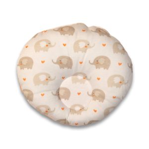 Elephant-Print Baby Pillow - White / Newbron
