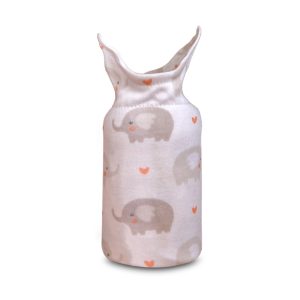 Elephant Print Bottle Holder - White / Newborn