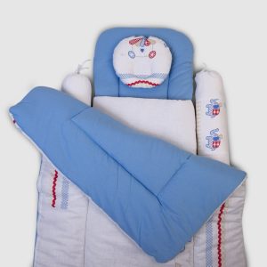 Baby Bedding Set - Blue with Elephant Design - Blue / Newbron