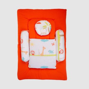 Baby Bedding Set - Orange with Giraffe Theme - Orange / Newbron