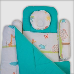 Baby Bedding Set - Teal with Giraffe Theme - Teal / Newbron