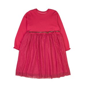 Pink Lace Long Sleeve Dress - Pink, 2-3 Years
