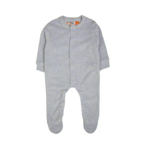 Light Blue Striped Baby Onesie - Light Blue / Newbron