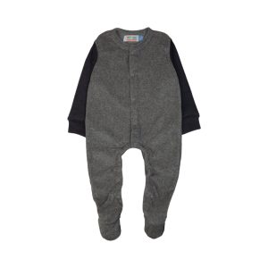 Grey Baby Onesie with Black Sleeves - Grey / Newbron