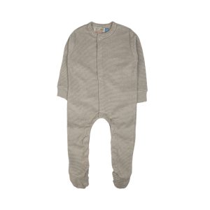 Beige Striped Baby Romper - Beige / 3-6 Months