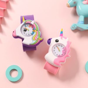Toddler / Kid 3D Cartoon Unicorn Watch Bracelet Slap Wristband Watch (With Packing Box) (With Electricity) - Light Pink / One Size