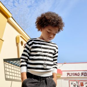 Toddler Girl/Boy Stripe Casual Knit Sweater - Black/White / 5-6 Years
