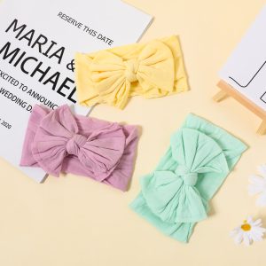 3-pack Swallowtail Double Knotted Bow Wide Headband for Girls - Multi Color / One Size