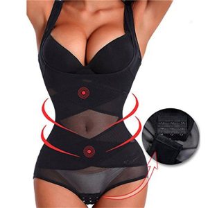 Women Butt Lifter Bodysuit Waist Trainer Shapewear Tummy Control Body Shaper Open Bust Bodysuits - Black / L
