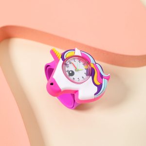 Toddler / Kid 3D Cartoon Unicorn Watch Bracelet Slap Wristband Watch (With Packing Box) (With Electricity) - Light Pink / One Size