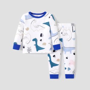 Dinosaur Print Baby Pajamas - Pack of 3 - Green / Newbron
