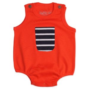 Bodysuit Kangaroo Pocket Orange Infant - red, Newborn