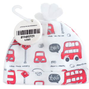 Cap Knotted Red Double Decker - New Born