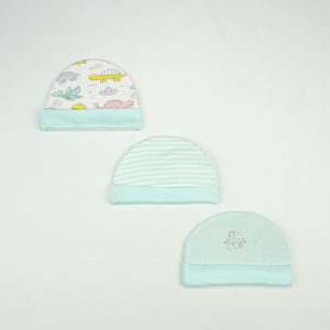 CAP L PK 3 B.BLUE DINO WORLD - New Born