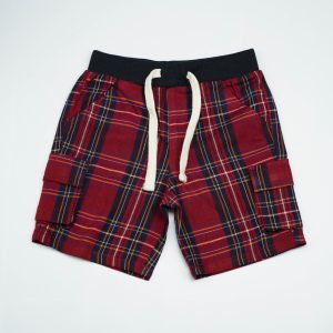 SHORTS DRAW STRING POCKET RED INFANT - 3-6 Months