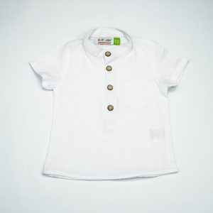 SHIRT KURTI BOYS WHITE INFANT - 12-18 Months