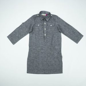 KURTA FRONT POCKER GREY TODDLER - 3-4 Years
