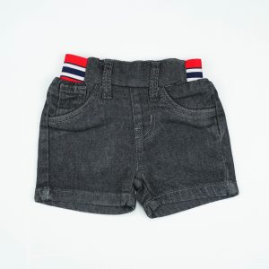 Denim Shorts Grey Red Elastic Infant