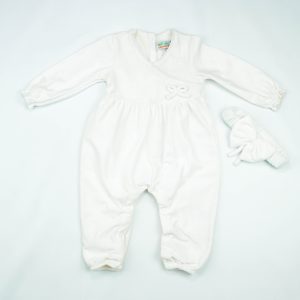 ROMPER FRILL BOTTOM WHITE INFANT - New Born