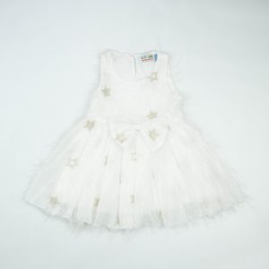 FROCK BOW STYLE WHITE STAR INFANT - 18-24 Months