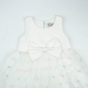 FROCK PLATE SLEEVES WHITE TODDLER - 2-3 Years