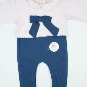 SLEEPSUIT CUT & SEW GREY PINK INFANT - New Born