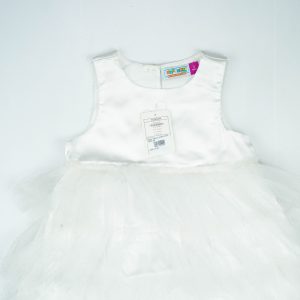 FROCK TRIPLE LAYER WHITE TODDLER - 3-4 Years