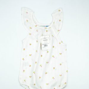 BODYSUIT YOLK SLEEVE WHITE FLOWER INFANT - 0-3 Months
