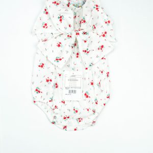 BODYSUIT FRONT BOW FLOWER INFANT - 0-3 Months