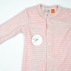 ROMPER PINK & GREY STRIP INFANT - New Born