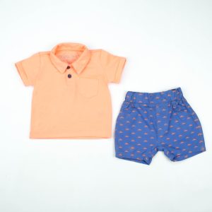 SUIT 2 PC ORANGE SHARK INFANT - 12-18 Months