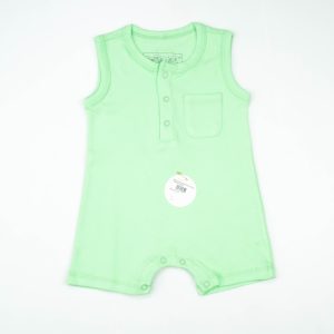 BODYSUIT SLEEVELESS POCKET GREEN INFANT - New Born