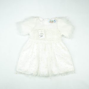 FROCK PLATE SLEEVES WHITE INFANT - White, 3-6 Months