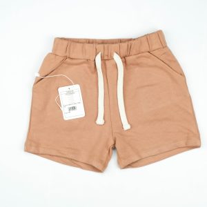 SHORTS DRAW STRING LT BROWN - 12-18 Months