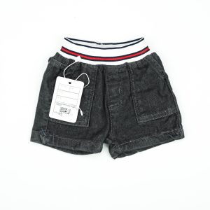 DENIM SHORTS GREY ELASTIC INFANT - 12-18 Months