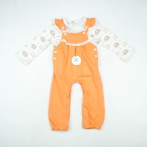 SUIT 2 PC ROMPER ORANGE INFANT - 0-3 Months