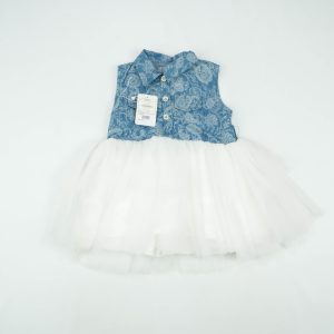 FROCK DENIM WITH WHITE NET INFANT - 12-18 Months