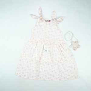 FROCK FLAIR FRILL BODY PINK FLORAL TODDLER - 3-4 Years
