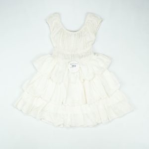 FROCK ELASTIC WASTE WHITE INFANT - 12-18 Months
