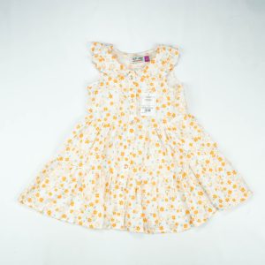 FROCK PETTER PAN COLLAR YELLOW FLOWER TODDLER - 3-4 Years