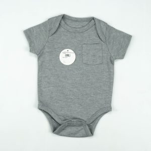 BODYSUIT FRONT POCKET GREY INFANT - New Born