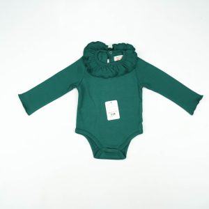 BOYDSUIT FRILL COLLAR GREEN INFANT - New Born