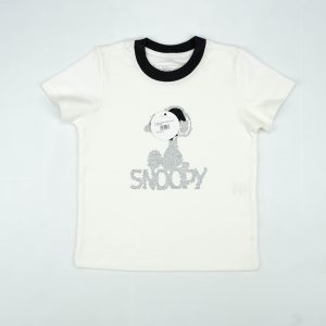 T SHIRT BLACK SNOOPY WHITE TODDLER - 2-3 Years