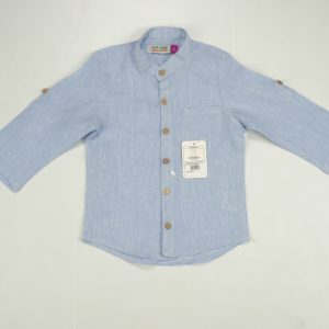 Shirt Front Pocket Boys Blue Check Toodler - 12-18 Months