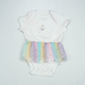 BODYSUIT WITH FRILL WHITE INFANT - 0-3 Months