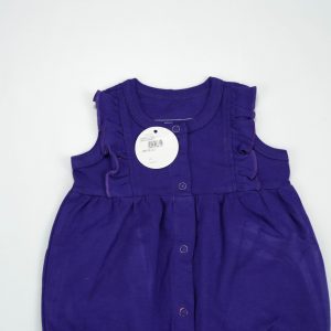 JUMPSUIT FRILL SHOULDER PURPLE INFANT - New Born