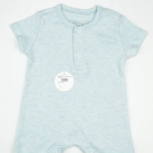 BODYSUIT MONOGRAM LT BLUE INFANT - New Born