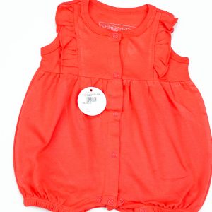 JUMPSUIT WITH FRILL SLEEVES RED INFANT - New Born